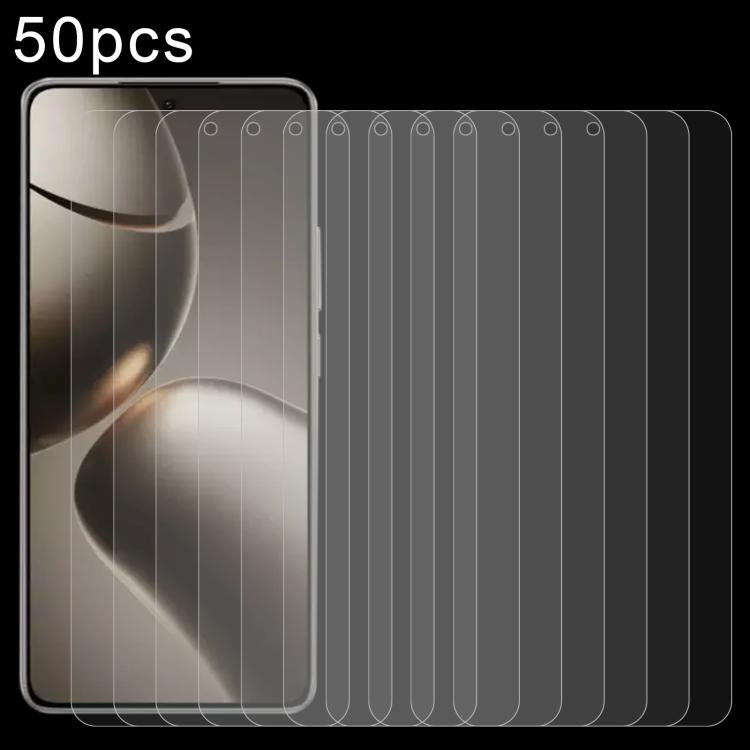 50pcs 0.26mm 9H 2.5D Tempered Glass Film — For Redmi 15C 4G 171.5mm