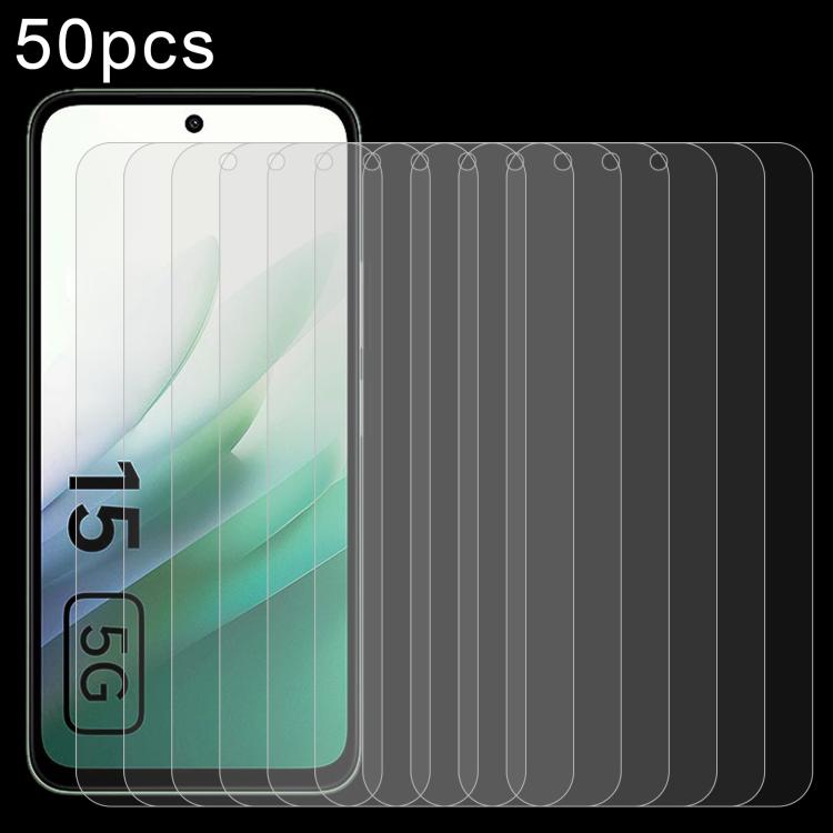 50pcs 0.26mm 9H 2.5D Tempered Glass Film — For Redmi 15C 4G 173.1mm