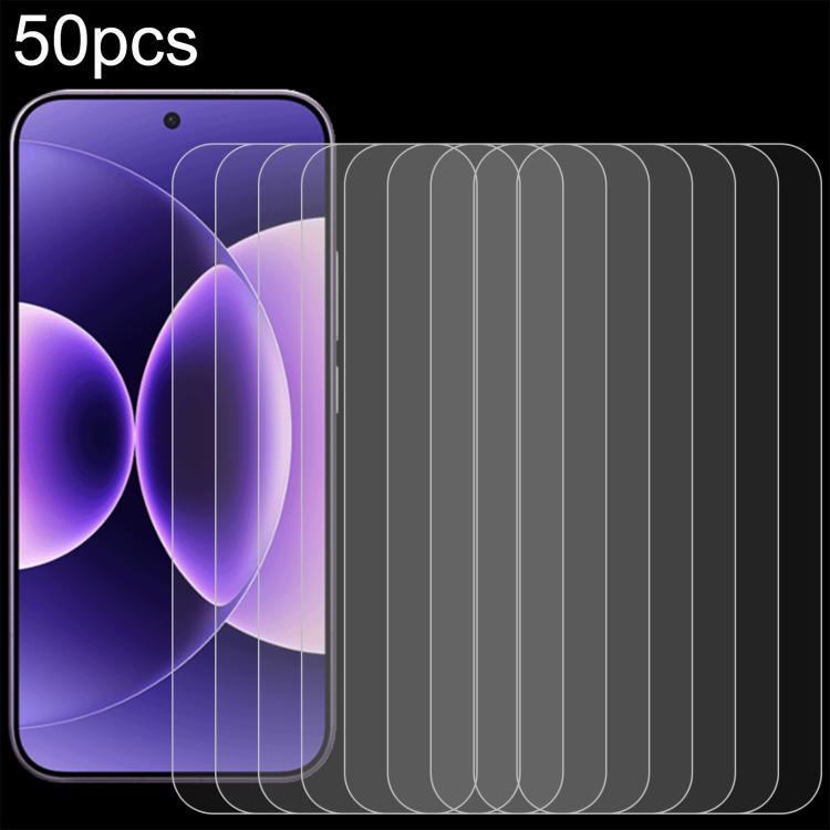 50pcs 0.26mm 9H 2.5D Tempered Glass Film — For Xiaomi Poco M7 4G 169mm