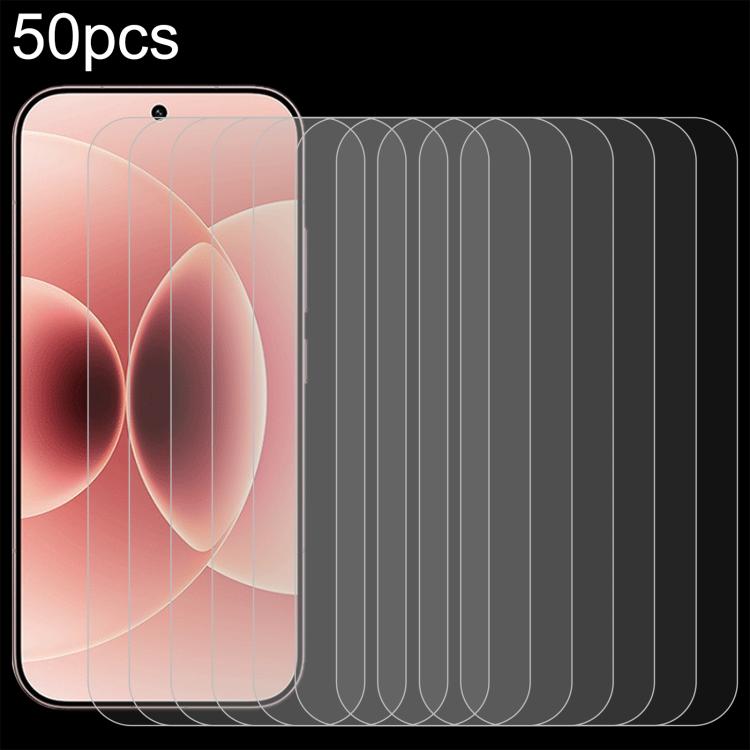 50pcs 0.26mm 9H 2.5D Tempered Glass Film — For Redmi Turbo 5 5G