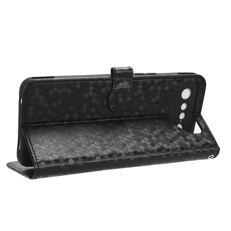 Honeycomb Dot Texture Leather Phone Case — Blue