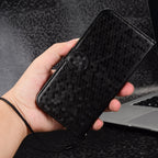 Honeycomb Dot Texture Leather Phone Case — Green