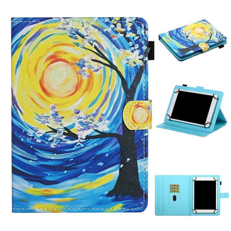 Colored Drawing Pattern Horizontal Flip Leather Case with Holder & Card Slots — view 21