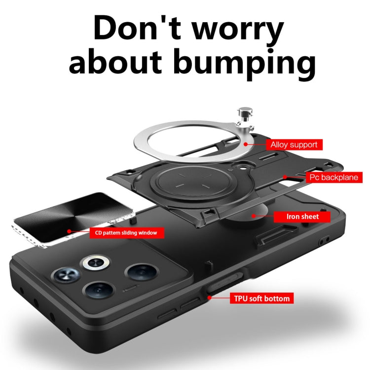 CD Texture Sliding Camshield Magnetic Holder Phone Case
