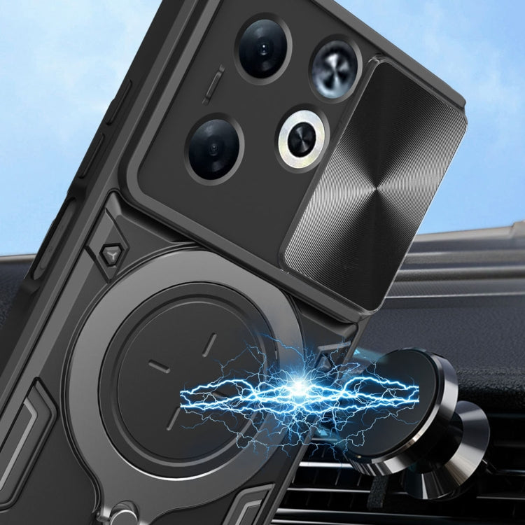 CD Texture Sliding Camshield Magnetic Holder Phone Case
