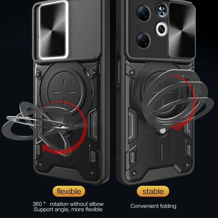 CD Texture Sliding Camshield Magnetic Holder Phone Case