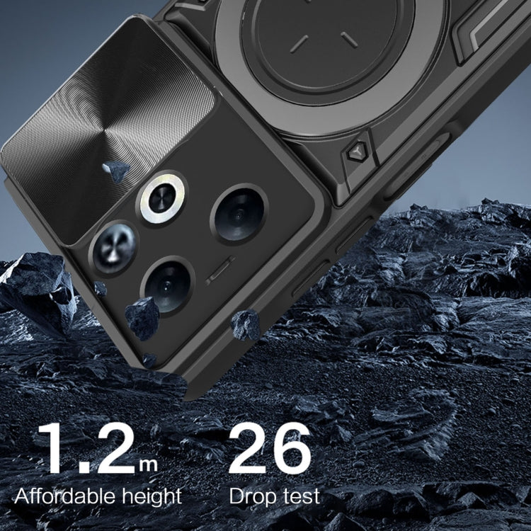 CD Texture Sliding Camshield Magnetic Holder Phone Case