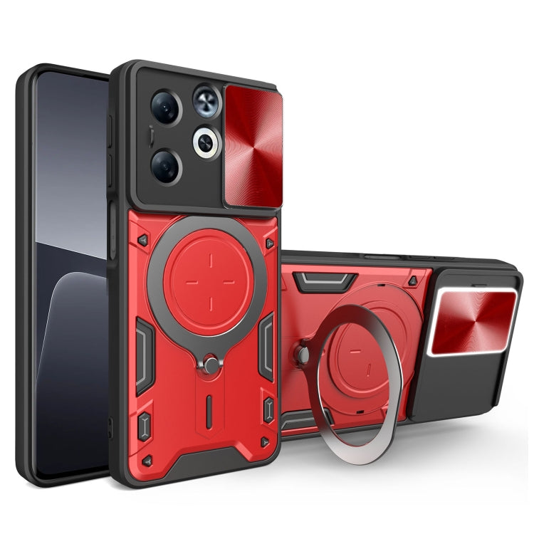 CD Texture Sliding Camshield Magnetic Holder Phone Case — Pink