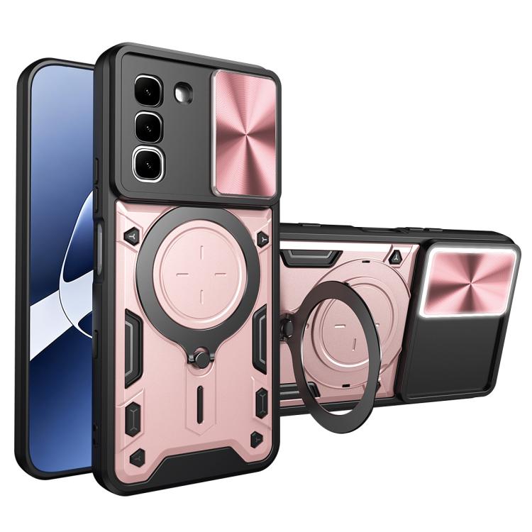 CD Texture Sliding Camshield Magnetic Holder Phone Case