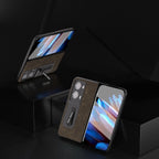 Integrated Dream Litchi Texture PU Phone Case with Holder, For Xiaomi Mix Fold 2