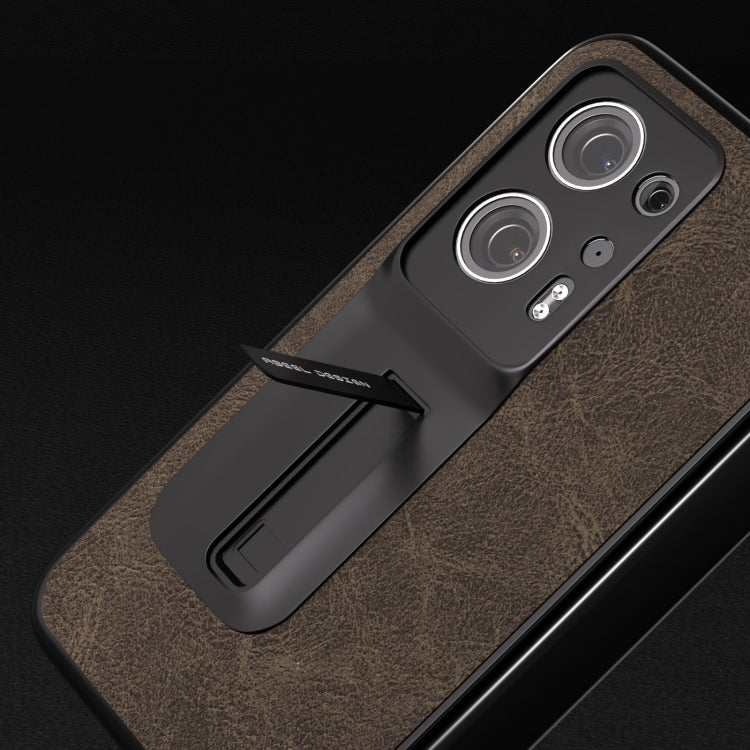 Integrated Dream Litchi Texture PU Phone Case with Holder, For Xiaomi Mix Fold 2