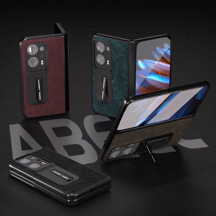 Integrated Dream Litchi Texture PU Phone Case with Holder, For Xiaomi Mix Fold 2