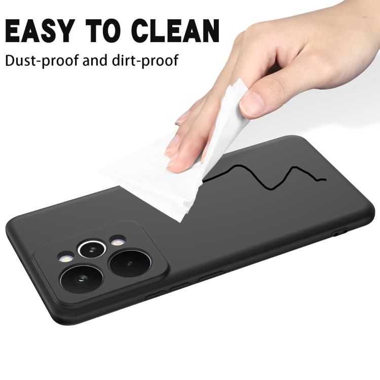 Solid Color Liquid Silicone Dropproof Full Coverage Phone Case — For Realm V70 / V70s 5G