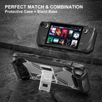 Shockproof Game Console Case with Holder & Shoulder Strap — Case + Shoulder Strap(Black+Transparent)