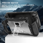 Shockproof Game Console Case with Holder & Shoulder Strap — Black+Transparent