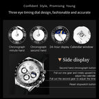 OLEVS 2875 Men Multifunctional Sports Chronograph Waterproof Quartz Watch
