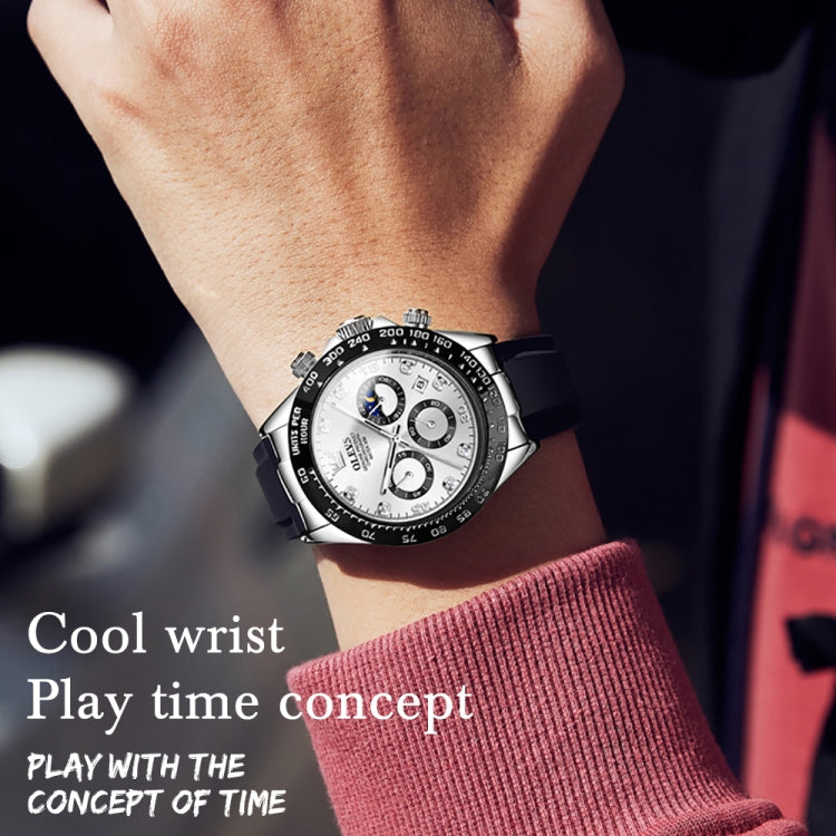 OLEVS 2875 Men Multifunctional Sports Chronograph Waterproof Quartz Watch