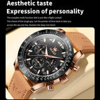 OLEVS 9957 Men Luminous Waterproof Leather Strap Quartz Watch — view 5