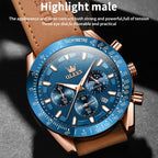 OLEVS 9957 Men Luminous Waterproof Leather Strap Quartz Watch — view 10