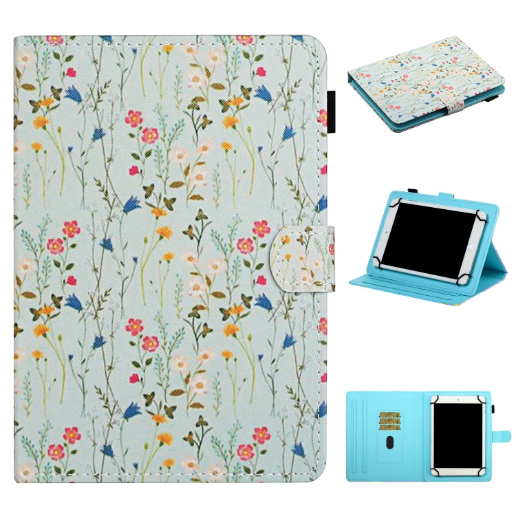 Flower Pattern Horizontal Flip Leather Case with Card Slots & Holder — view 23