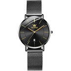 OLEVS 5869 Ladies Business Waterproof Steel Strap Quartz Watch