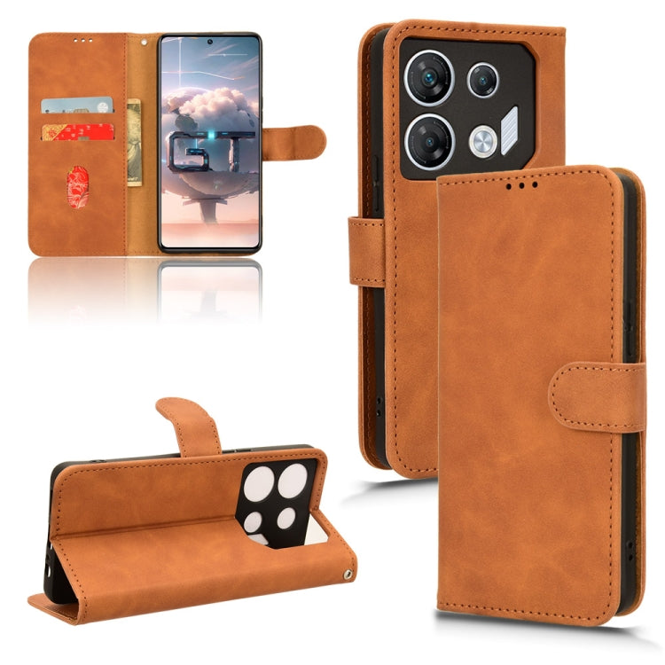 Skin Feel Magnetic Flip Leather Phone Case — Black
