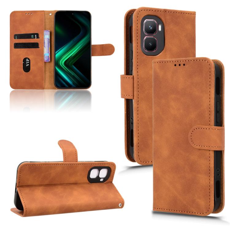 Skin Feel Magnetic Flip Leather Phone Case — Black