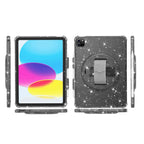 Terminator Shockproof Glitter Powder Tablet Case with Grip Strap — Black