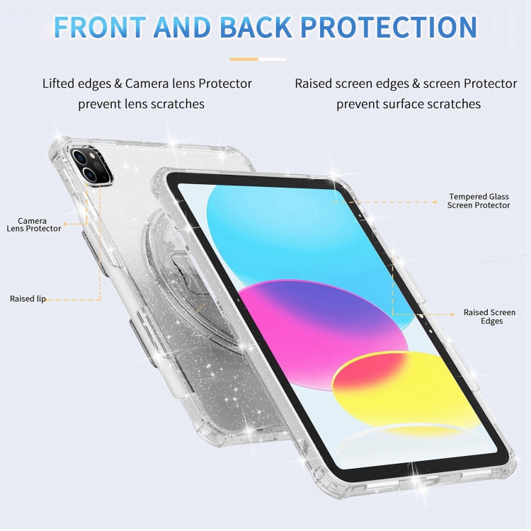 Terminator Shockproof Glitter Powder Tablet Case with Grip Strap — Gold