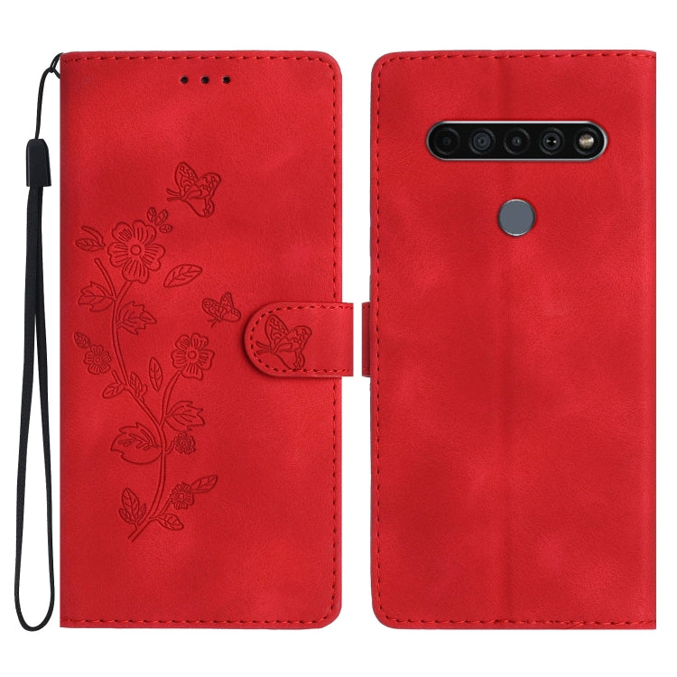 Flower Butterfly Embossing Pattern Leather Phone Case