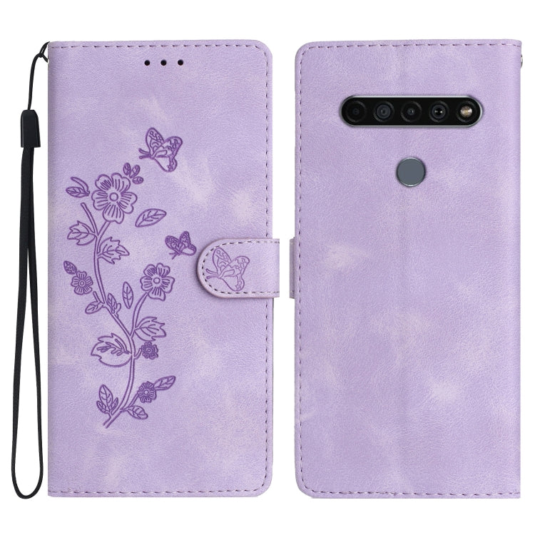 Flower Butterfly Embossing Pattern Leather Phone Case