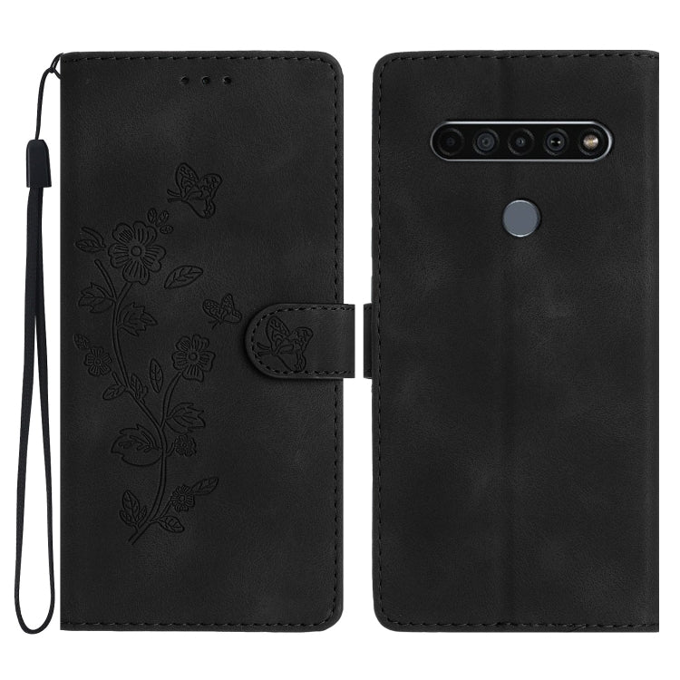 Flower Butterfly Embossing Pattern Leather Phone Case