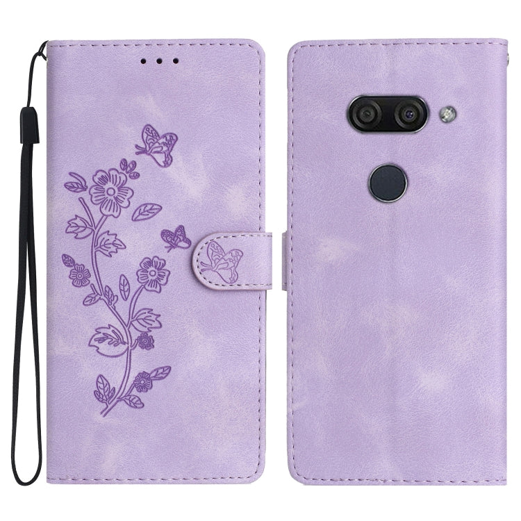 Flower Butterfly Embossing Pattern Leather Phone Case