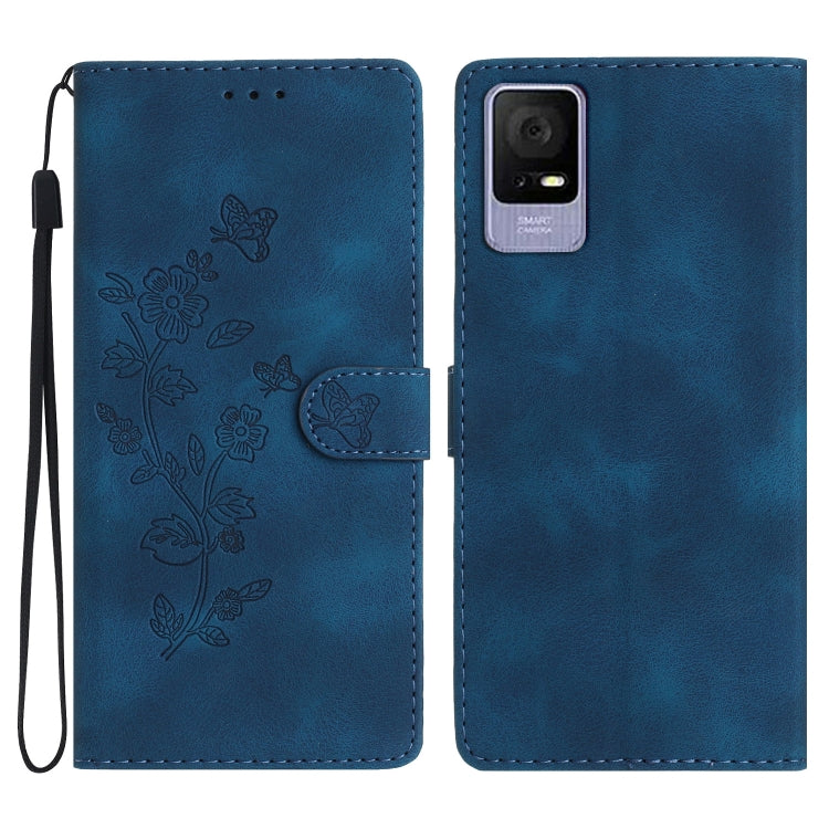 Flower Butterfly Embossing Pattern Leather Phone Case