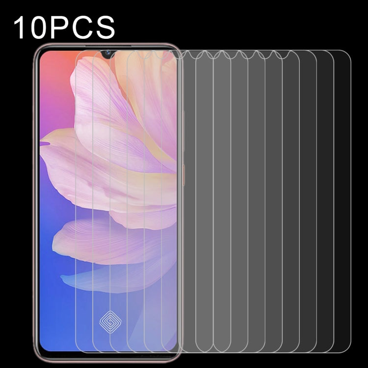 10 PCS Half-screen Transparent Tempered Glass Film — For Huawei nova 7 SE / 7 SE 5G Youth (10 PCS)