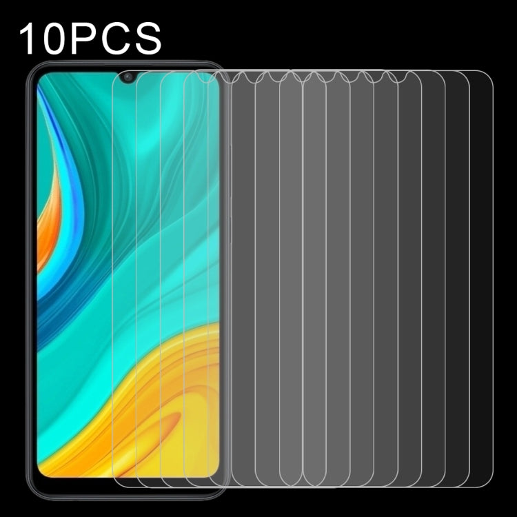 10 PCS Half-screen Transparent Tempered Glass Film — For Huawei Honor X10 (10 PCS)