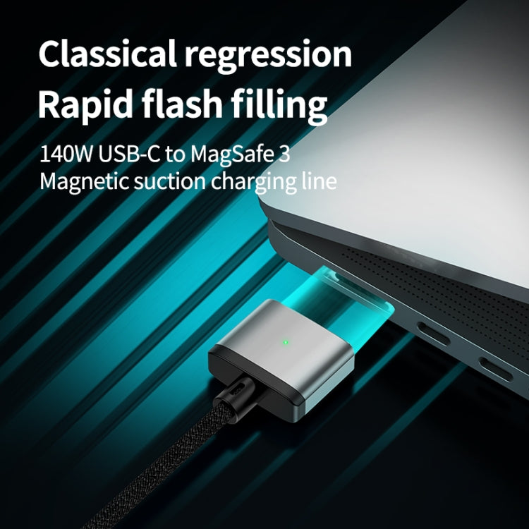 140W Type-C to Magsafe 3 Magnetic Charging Cable — Silver