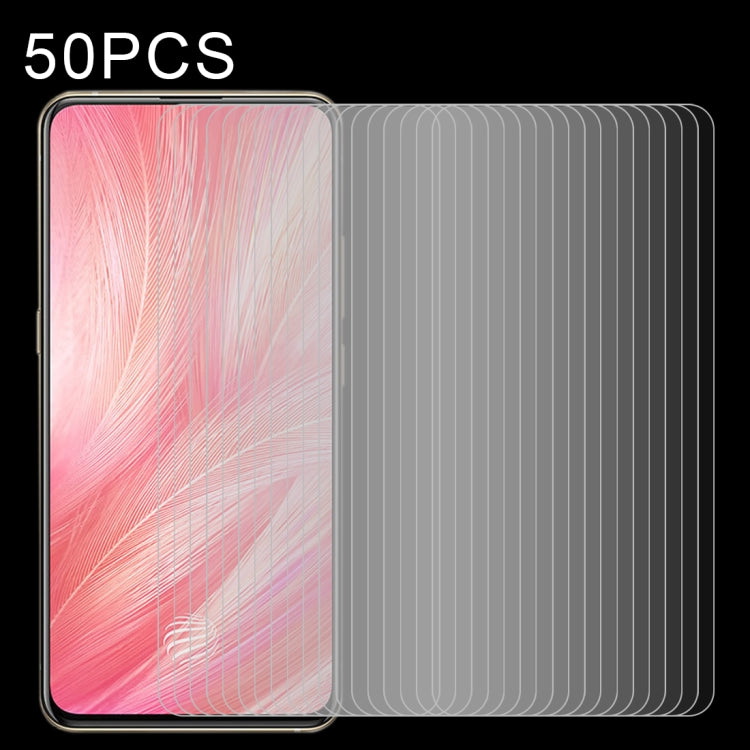 50 PCS Half-screen Transparent Tempered Glass Film — For Xiaomi Redmi 10X 5G (50 PCS)