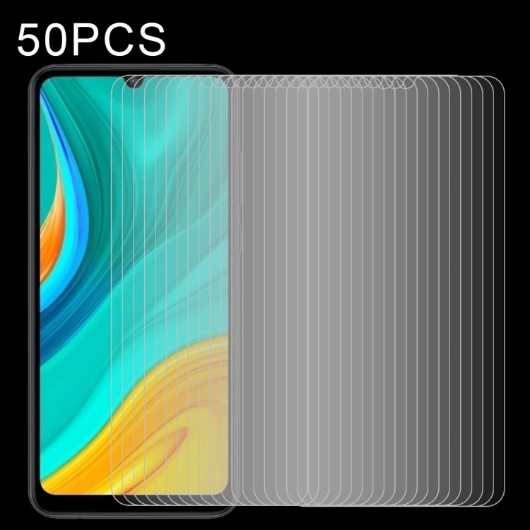50 PCS Half-screen Transparent Tempered Glass Film — For Huawei Honor Play 4 Pro (50 PCS)