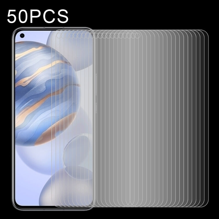 50 PCS Half-screen Transparent Tempered Glass Film — For Samsung Galaxy A90 5G