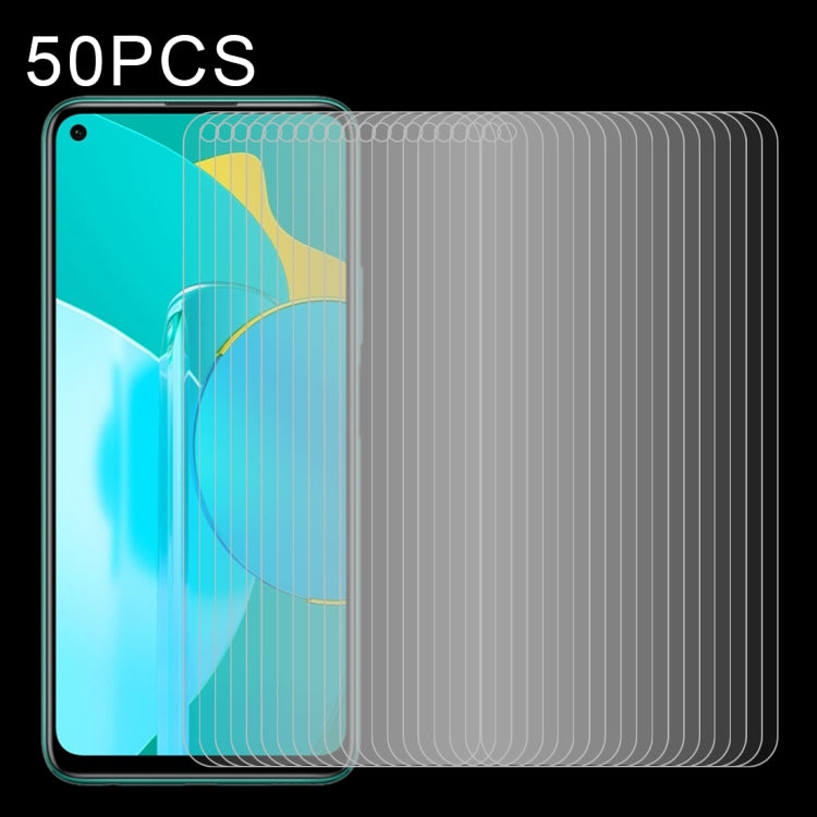 50 PCS Half-screen Transparent Tempered Glass Film — For Xiaomi Mi A3 (50 PCS)