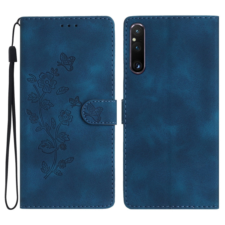 Flower Butterfly Embossing Pattern Leather Phone Case