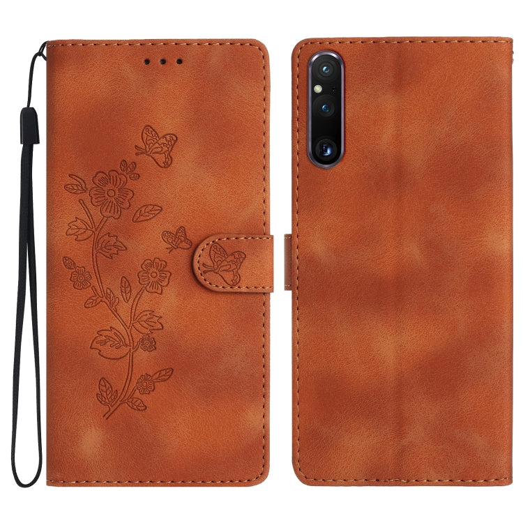 Flower Butterfly Embossing Pattern Leather Phone Case