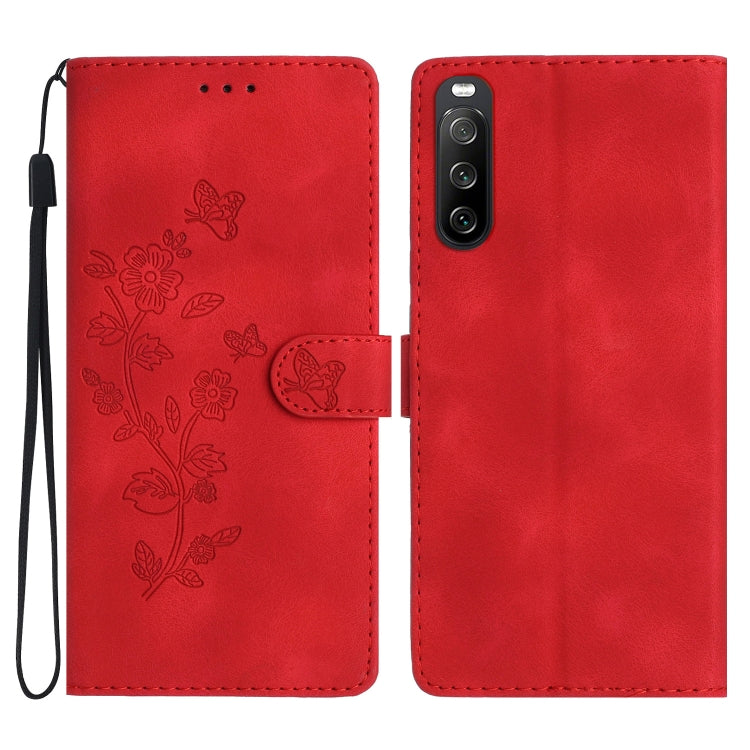 Flower Butterfly Embossing Pattern Leather Phone Case