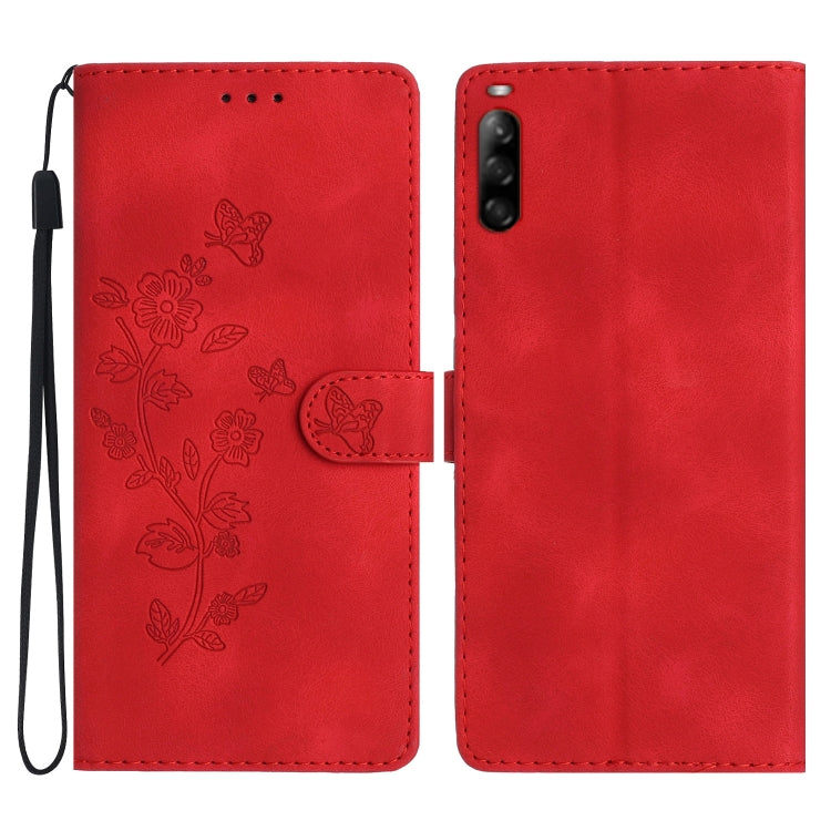 Flower Butterfly Embossing Pattern Leather Phone Case