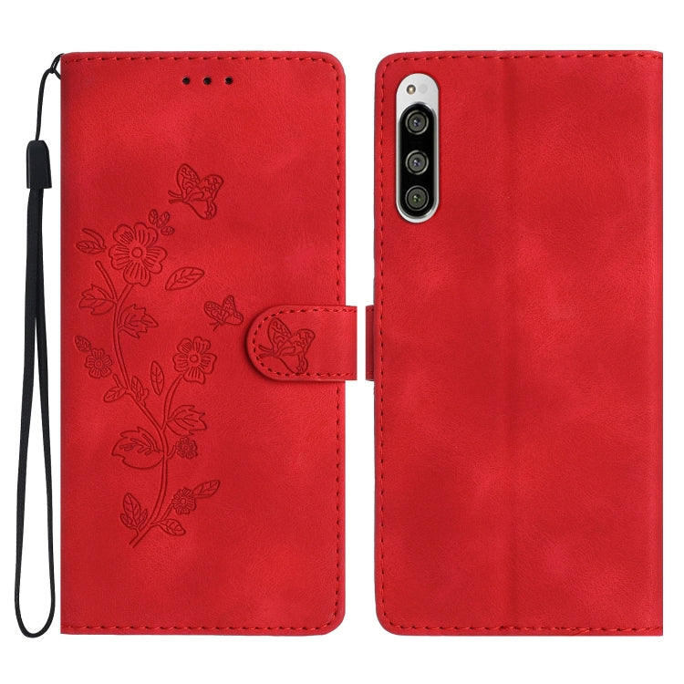 Flower Butterfly Embossing Pattern Leather Phone Case