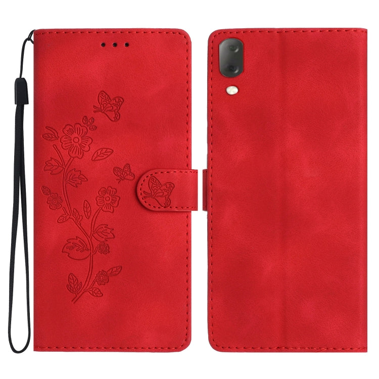 Flower Butterfly Embossing Pattern Leather Phone Case