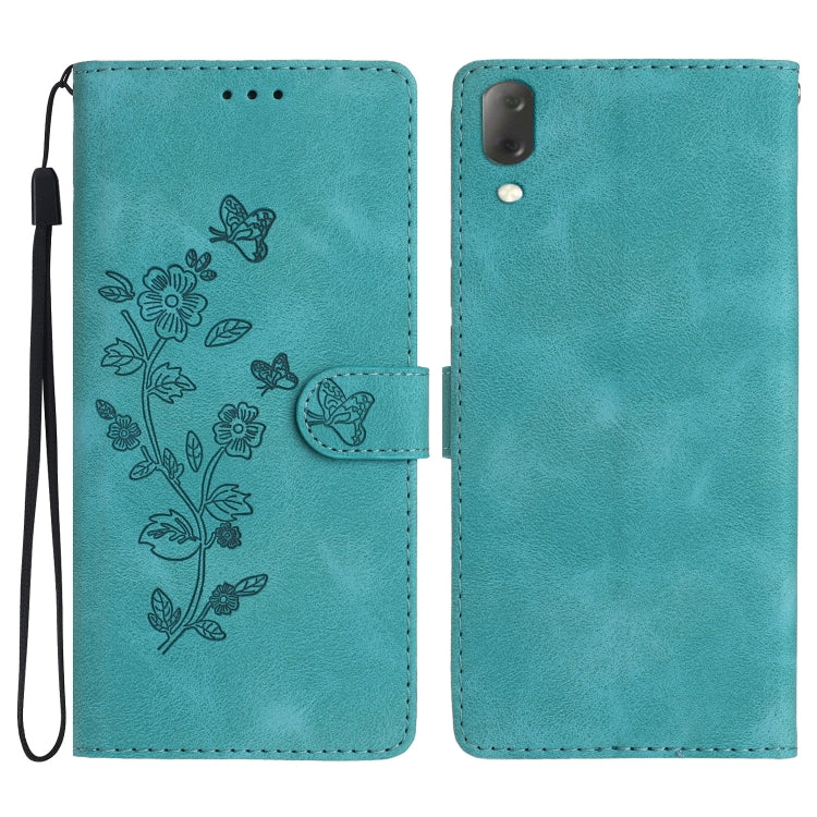 Flower Butterfly Embossing Pattern Leather Phone Case