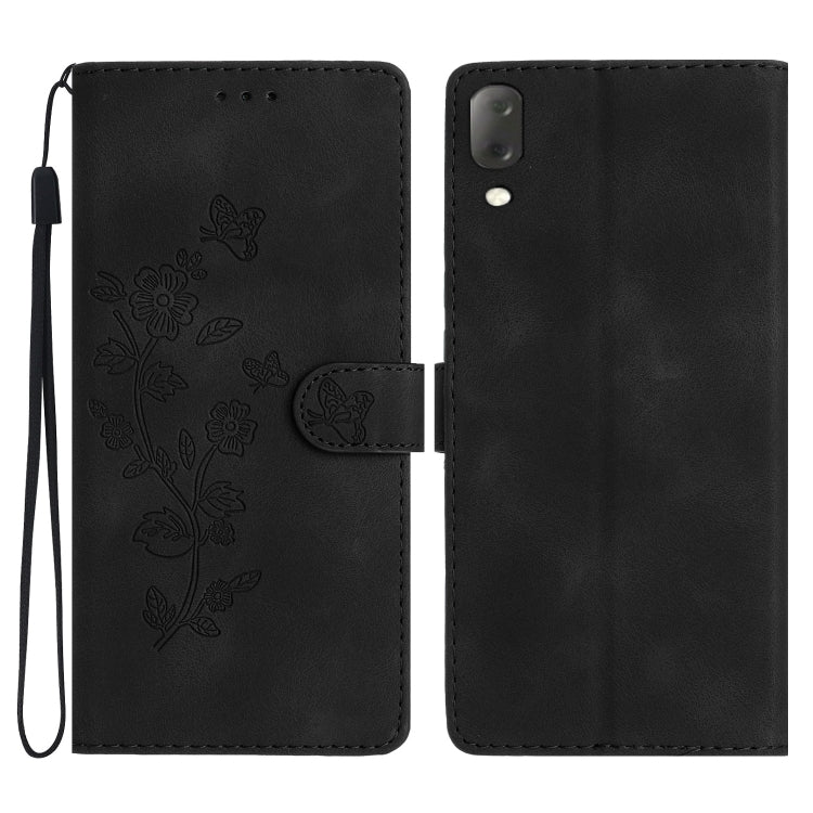 Flower Butterfly Embossing Pattern Leather Phone Case