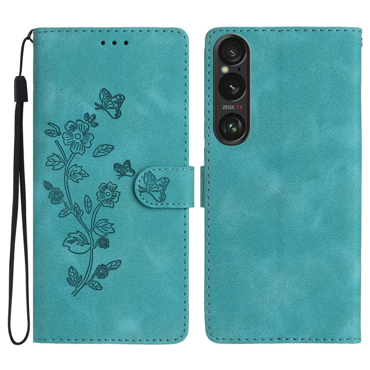 Flower Butterfly Embossing Pattern Leather Phone Case